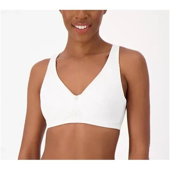 Breezies Floral Lace Wirefree Support Bra White,36 DD A288000 - Picture 1 of 1